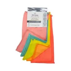 Kit 5 Panos 25X25cm Microfibra P/ Limpeza Multiuso Flanela Limpa Vidro Pia Pano Automotivo FWB