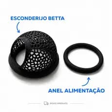 Esconderijo Flutuante para Aquário + Anel de Alimentação Ideal para Bettas e Peixes Pequenos