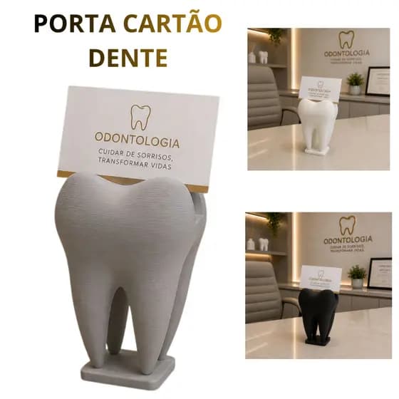 Porta Cartão De Visita Dente Molar Dentistas Consultório de Odontologia e Recepção