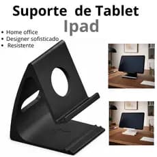 Suporte de Tablet e iPad para Mesa  Escritorio e Clinica Espaço para Caneta + Passagem de Cabo