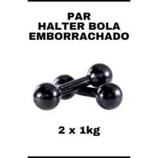 Par de Halter 01Kg - Emborrachado - Academia/Musculação/Fisioterapia