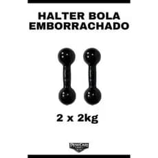 Par de Halteres Emborrachados 2Kg Peso de Academia Musculação Treino em Casa Pesinho Funcional Fisio