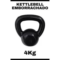 Kettlebell Emborrachado 4Kg – Peso para Academia Treino em Casa e Musculação Cross Fit Funcional