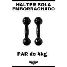Par de Halteres Emborrachados 4kg - Durabilidade e Conforto para Treinos Versáteis