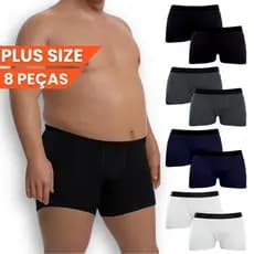 Kit 8 Cueca Plus Size Masculino Adulto Boxer Algodão Confortável