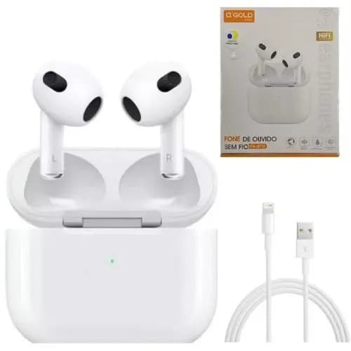 Fone Bluetooth FN-BT10 AGold Sem Fio 5.4 TWS Som Potente Graves Fortes Bateria Longa Conexão Rápida