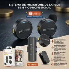 Microfone De Lapela Sem Fio Magnetico  Lightning ou Type-c AGOLD Peining MCF-38D