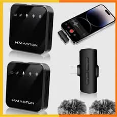 H'maston MK15/16 Microfone Sem Fio Duplo Lapela Celular Para iPhone Lightning e Tipo-c