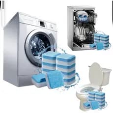Kit  6/10/20/32 Pastilhas Limpa Máquina De Lavar Efervescente Tira Odor Limpeza Profunda