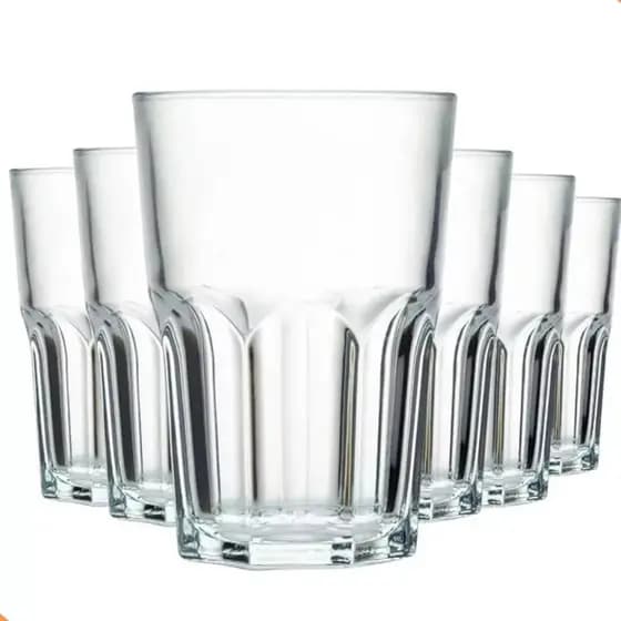 Jogo 3 Copos Vidro Transparente 350ml Suco Agua Drink Refrigerante Mesa Posta