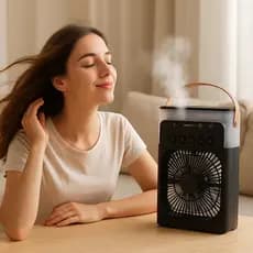 Ventilador Portátil USB Led Quarto Sala De Estar Escritório Mesa