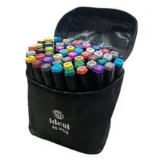 Kit Canetas Hidrográficas 48 Cores Vivas Multifunção Arte Desenho Colorir Profissional