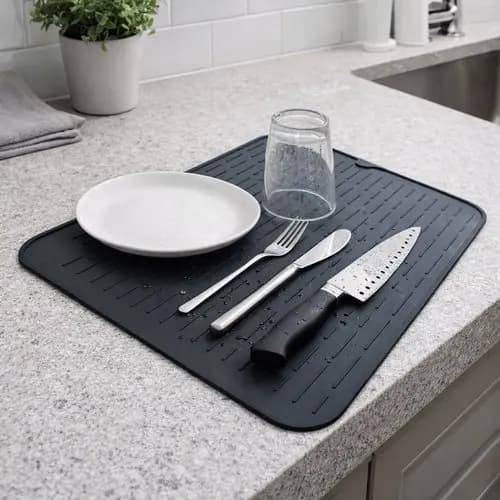 Tapete Escorredor Silicone Flexível Antiderrapante Cozinha 40cm Secagem Rápida