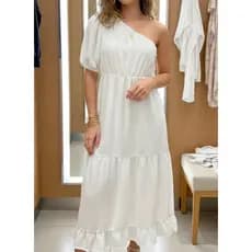 Vestido branco rodado. Vestido midi branco. Vestido mula manca branco. Vestido noiva civil