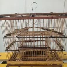 Gaiola de Madeira 5 Divisões com Abertura Funcional Malha Fina 34x30x17cm Completa + Envio Rápido
