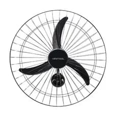 Ventilador Parede Ventisol New 60cm Preto 130W 220V Oscilação Grade Aço Tratado