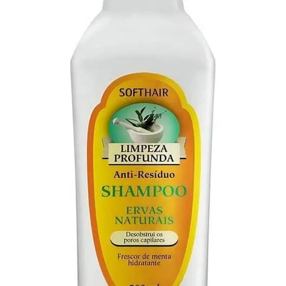 Soft Hair Shampoo Limpeza Profunda Com Gengibre E Hortelã /ERVAS NATURAIS