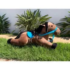 Cavalo de Pelúcia Ventania 70cm Azul Grande Decoração Quarto Infantil