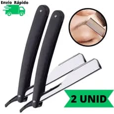Kit 2 Navalhete Inox Cabo Plastico SQ Para Barbear Sem Lâmina Para Barba Design Sobrancelhas Cabelos