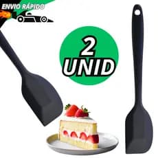 Jogo Com 2 Espátula Silicone Reta Pão Duro Grande Raspadora Para Bolo Massa Confeitaria Restaurante