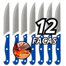 SUPER KIT Faca de Cozinha Reforçada 5 Polegadas Inox Inteiriça Para Corte Em Geral e Uso Diário