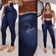 Calça jeans moda feminina elegante , Sal e Pimenta..