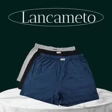 KIT DE 3 CUECA SAMBA CANÇÃO MASCULINO 100% ALGODÃO SHORTS PIJAMA DE DORMIR PRETO/MARINHO/CINZA PRATA