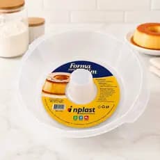 Forma de Pudim/Bolo Redonda para Micro-ondas 24cm x 6,5cm –1,65L  Inplast Antiaderente, Prática e Resistente