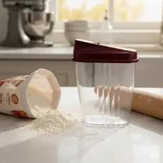 Açucareiro Farinheiro Cristal 460ml com Tampa – Porta Açúcar Farinha Café | Pote Organizador de Cozinha