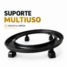 Suporte Para Botijão de Gás Preto com Rodinha Resistente/ Vaso de Planta e Galão de Água