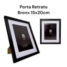 Porta Retrato bronx Preto com branco 15x20 ou 10x15cm Moldura MDF