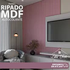 Kit até 10 Placas Revestimento Ripado Adesivo em MDF de Alta Qualidade