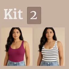 Kit 2 Regatas Femininas – Canelada + Croqui – A Combinação Ideal para Quem Ama Inovar com Estilo!