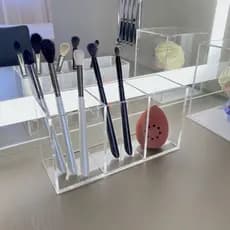 Porta organizador de pincel de maquiagem simples e lindo - Transparente