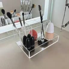 Porta Pincel Organizador de Maquiagem, Batons, Paleta de maquiagem ou Lápis de Acrílico Transparente