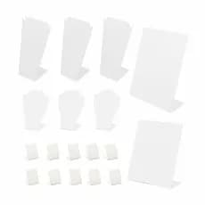 Kit Expositor de Joias em Acrílico Branco Suporte Elegante de Colares Brincos Semijoias e Bijuterias