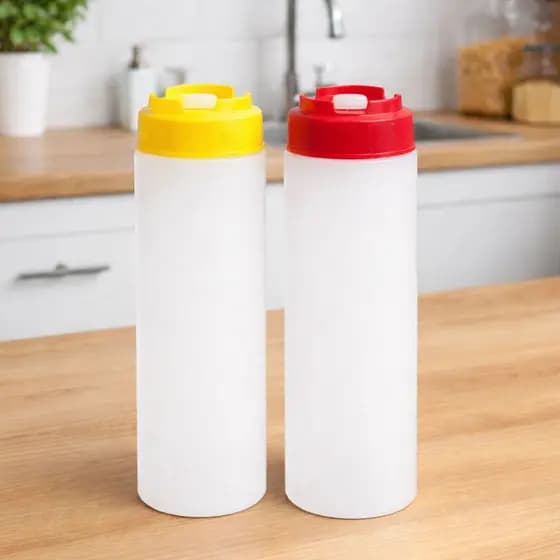 Kit com 2 Dosadores Bisnaga Molho Squeeze Ketchup Mostarda Maionese
