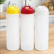 Kit com até 3 Dosadores Bisnaga Molho Squeeze Ketchup Mostarda Maionese