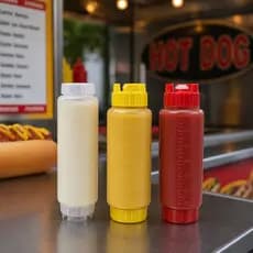 Kit Bisnaga FIFO 700ml Profissional Cozinha Bar Invertida