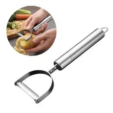 Kit com até 2 Descascadores e Cortador Inox para Legumes Frutas Batata Cozinha