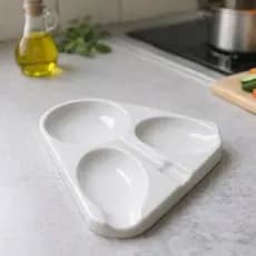 Kit com até 2 Descansos De Talheres 3 Divisórias Suporte Colher Concha Espátula Branco