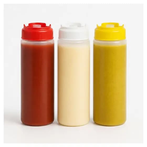 Kit 3 Bisnagas Plásticas Reutilizável Para Condimentos Ketchup, Maionese E Mostarda