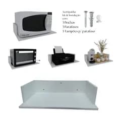 SUPORTE p/ NICHO MICROONDAS - IMPRESSORA - FORNO (MDF BRANCO)