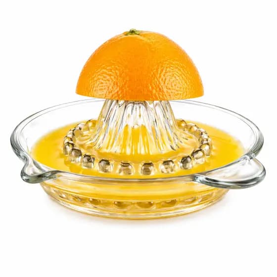 Lindo Espremedor de Frutas Laranja Limão Vidro Grosso 14cm | Extrator Manual Tradicional Resistente Fazer Suco Natural