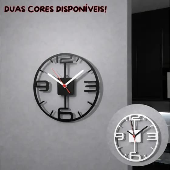 Relógio de Parede Decorativo Moderno & Minimalista | 25x25cm | 3 Modelos | 2 Cores Disponíveis!