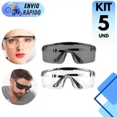 OCULOS DE SEGURANÇA FUME E INCOLOR POLICARBONATO PARA CONSTRUÇÃO CIVIL TRABALHO OBRA EPI ANTI RISCO