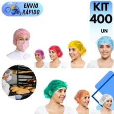 KIT 200 A 400 UNIDADES TOUCAS SANFONADA TNT COM ELASTICO COZINHA MANICURE HOSPITAL COLORIDA ROSA AZUL VERDE VERMELHA