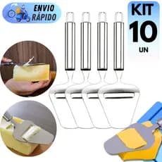 KIT 6 a 10 UNIDADES ESPATULAS DE QUEIJO CORTADOR INOX PREMIUM FATIADOR DE FRIOS MUSSARELA MULTIUSO MANUAL  BOLO