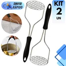 KIT AMASSADOR DE BATATAS INOX MANUAL PARA LEGUMES COZINHOS ALHO PURÊ UTENSÍLIO CULINÁRIO COZINHA E RESTAURANTE