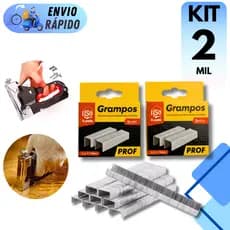 CONJUNTO 2 MIL GRAMPOS 10MM PROFISSIONAL GALVANIZADO PARA GRAMPEADOR DE TAPEÇARIA E MARCENARIA